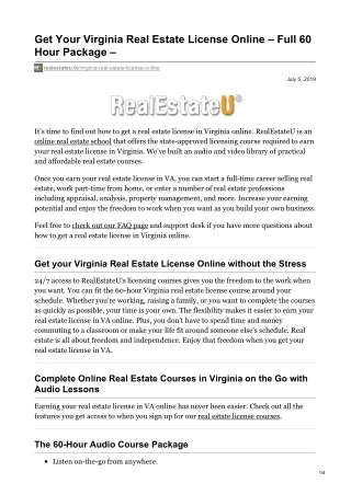 get your virginia real estate license online full