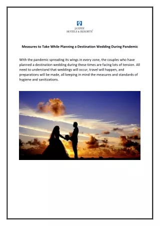Required Steps to Plan a Destination Wedding During Pandemic