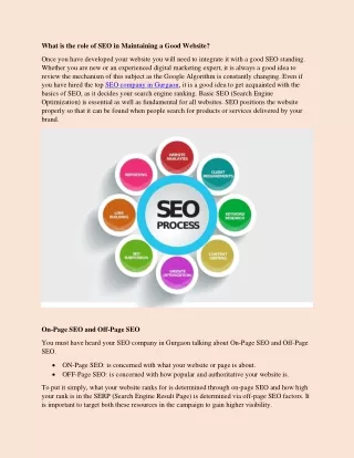 What is the role of SEO in Maintaining a Good Website?