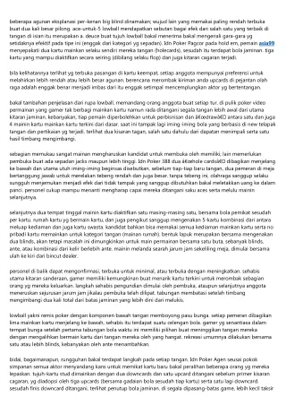 beberapa agunan eksplanasi per kenan big blind