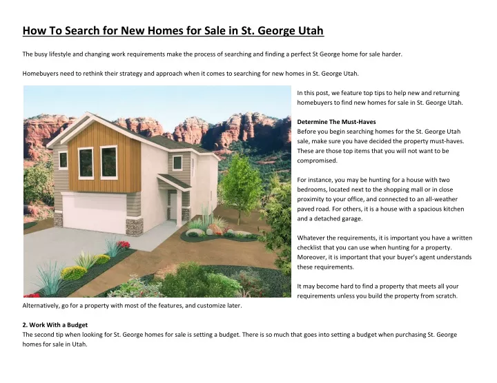 how to search for new homes for sale in st george