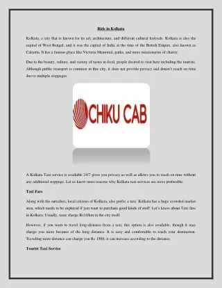 Hire Cab service in kolkata