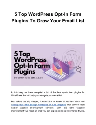 5 top wordpress opt in form plugins to grow your