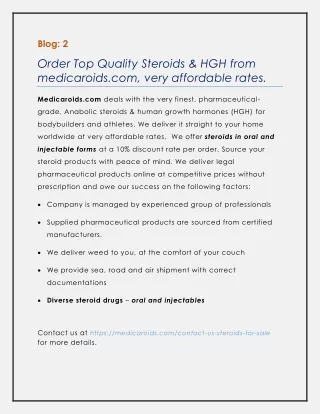 Order Top Quality Steroids & HGH from medicaroids.com, very affordable rates.