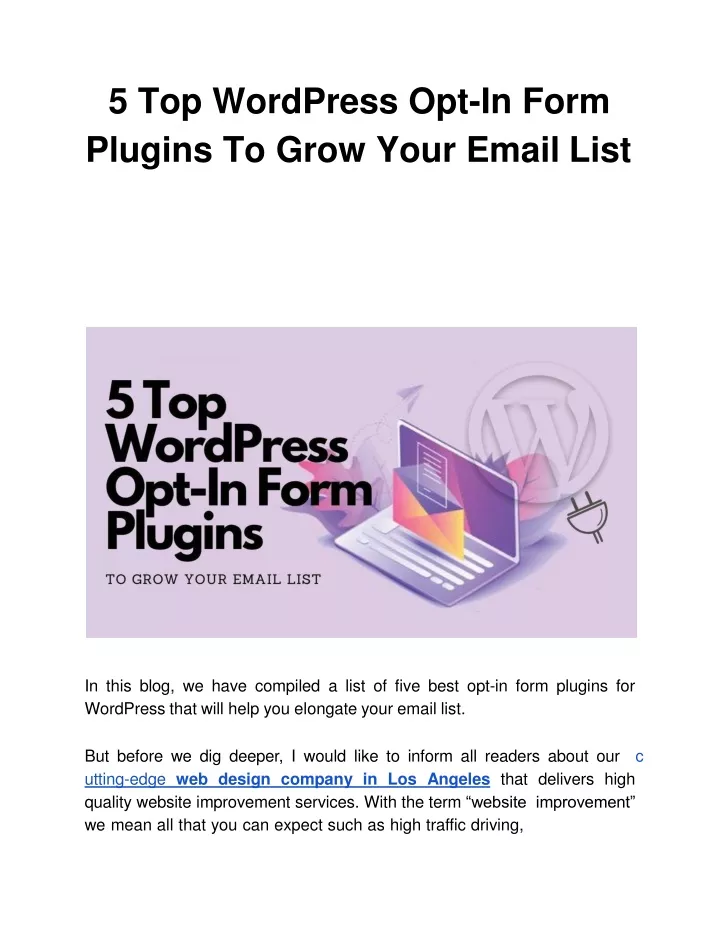 5 top wordpress opt in form plugins to grow your email list