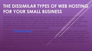 the dissimilar types of web hosting for your small business
