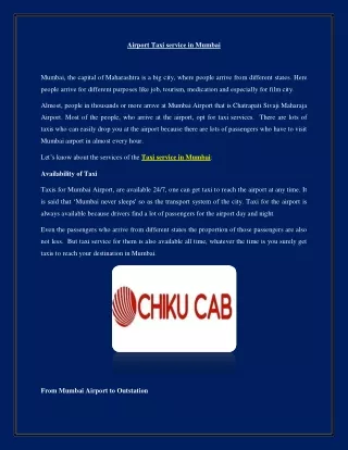 cab service in mumbai
