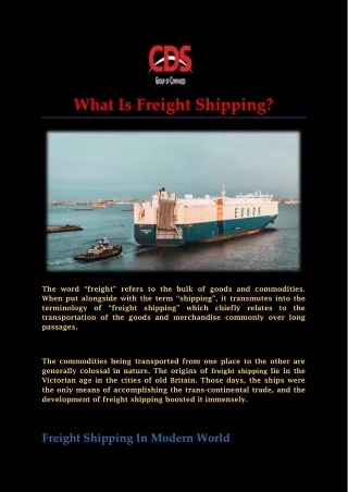 What Is Freight Shipping?