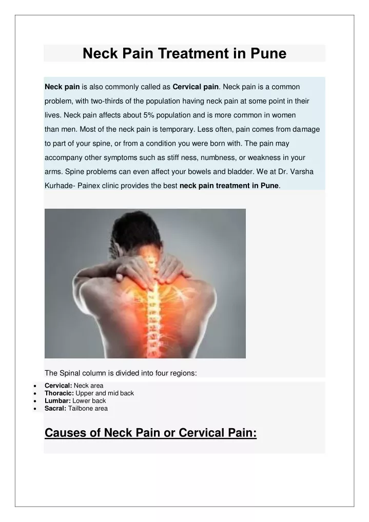 neck pain treatment in pune