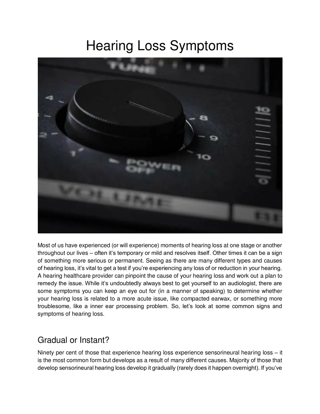 PPT - Hearing Loss Symptoms PowerPoint Presentation, free download - ID ...