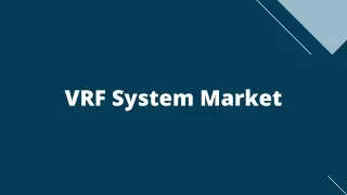 VRF System Market – Global Opportunities & Forecast, 2020-2027