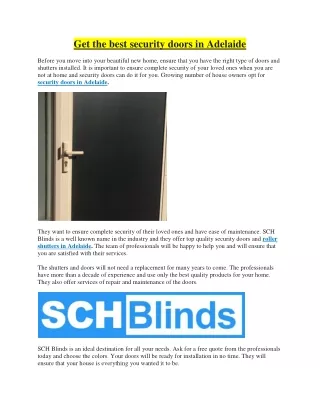 get the best security doors in adelaide