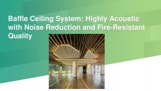 Baffle Ceiling System: Highly Acoustic with Noise Reduction and Fire-Resistant Quality