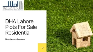 DHA Lahore Plots For Sale Residential  - www.imlaak.com