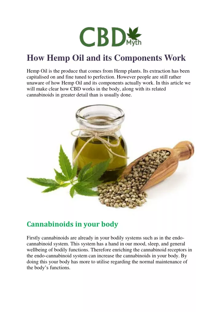 how hemp oil and its components work