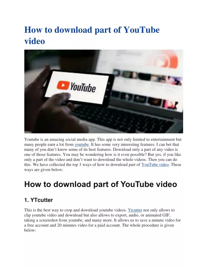 how to download part of youtube video