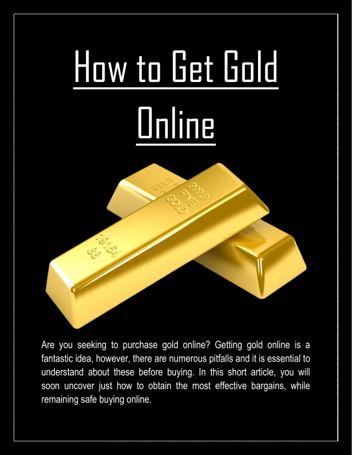 how to get gold online