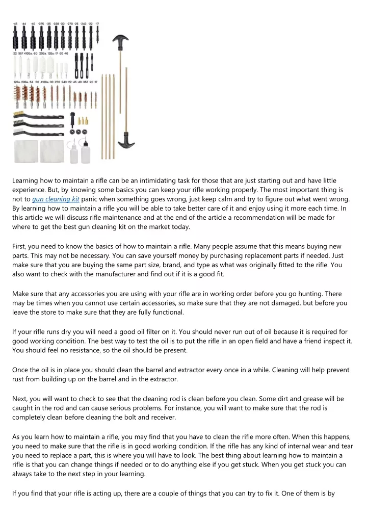learning how to maintain a rifle