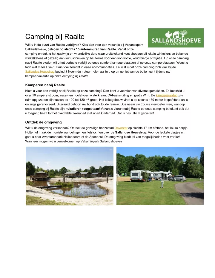 camping bij raalte