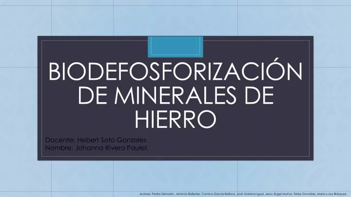 biodefosforizaci n de minerales de hierro docente