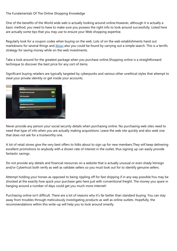 the fundamentals of the online shopping knowledge