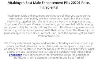 Vitabiogen Reviews – A New & Innovative way to Increase!