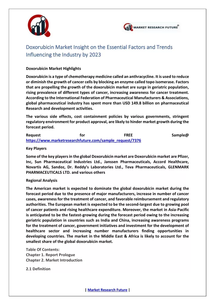 doxorubicin doxorubicin market influencing