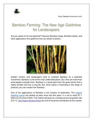Bamboo Farming: The New Age Goldmine for Landscapers.