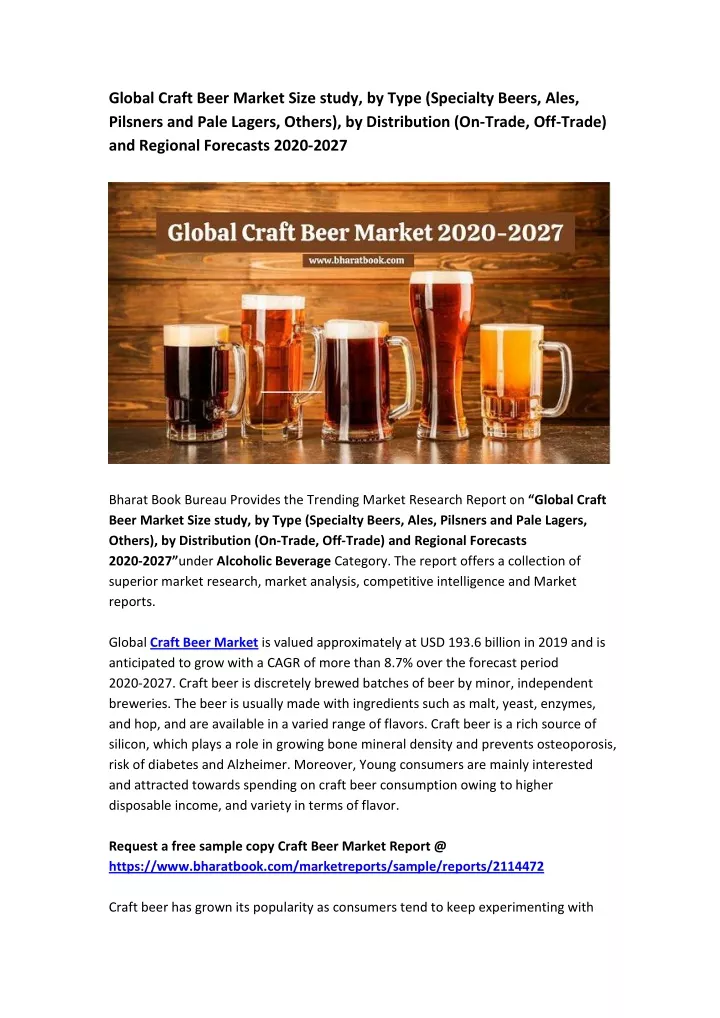 global craft beer market size study by type
