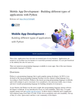 Mobile App Development - Building different types of applications with Python