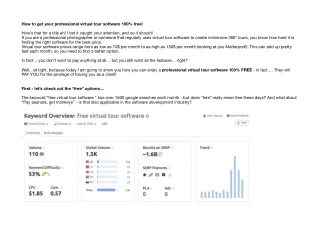How to Get Your Professional Virtual Tour Software 100% Free!