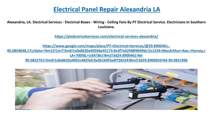 electrical panel repair alexandria la