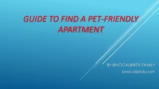 guide to find a pet friendly apartment