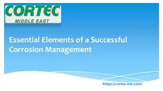 essential elements of a successful corrosion
