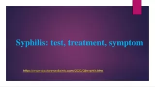 Syphilis: test, treatment,symptom