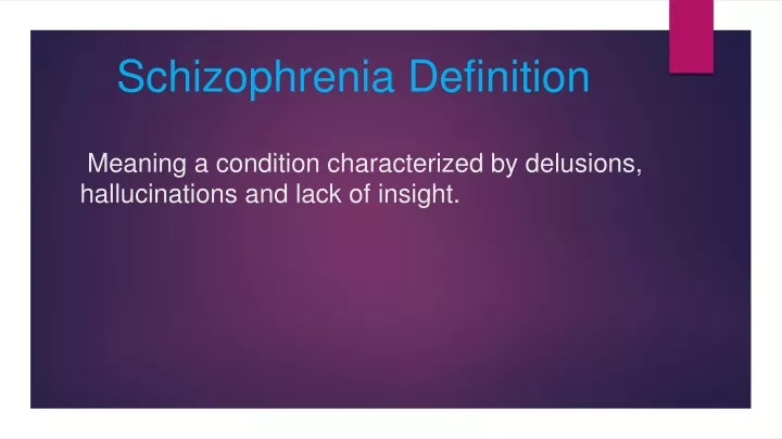 schizophrenia definition