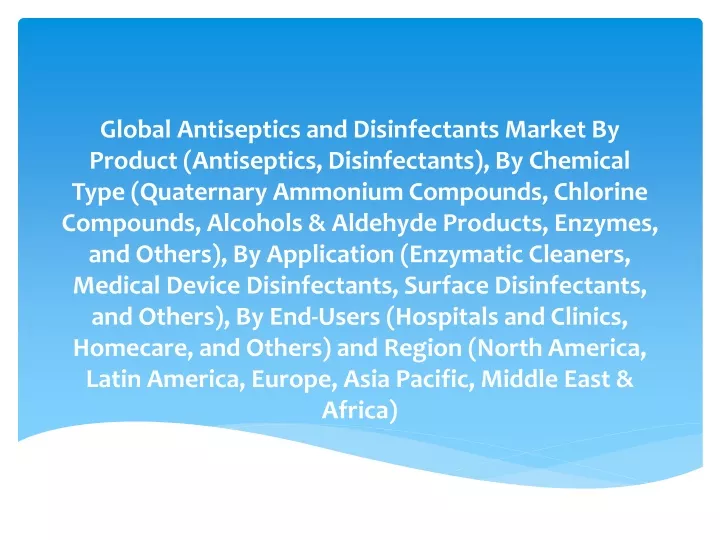 global antiseptics and disinfectants market