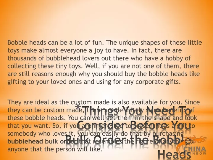 things you need to consider before you bulk order the bobble heads