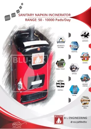 sanitary napkin incinerator range 50 10000 pads