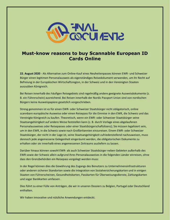 must know reasons to buy scannable european