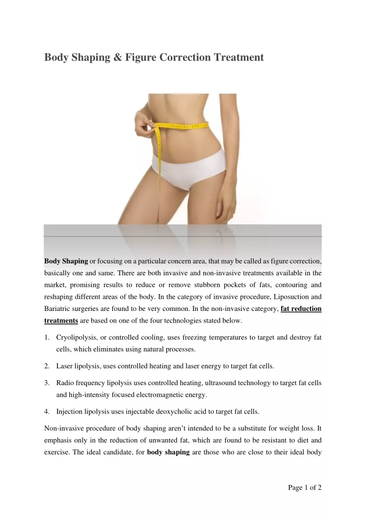 body shaping figure correction treatment
