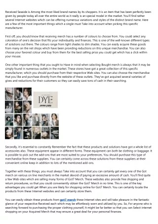received seaside is among the most liked brand