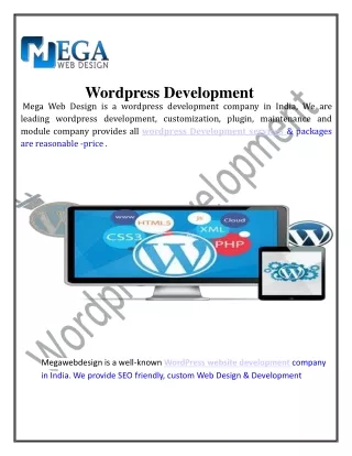 Get perfect wordpress Development Services in India-Mega Web Design