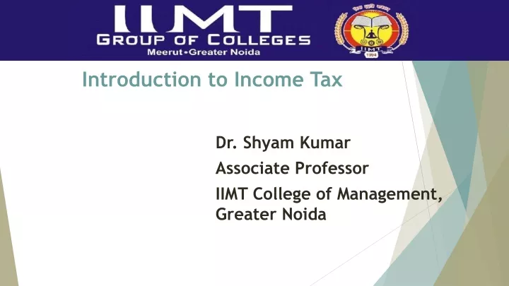 introduction to income tax dr shyam kumar