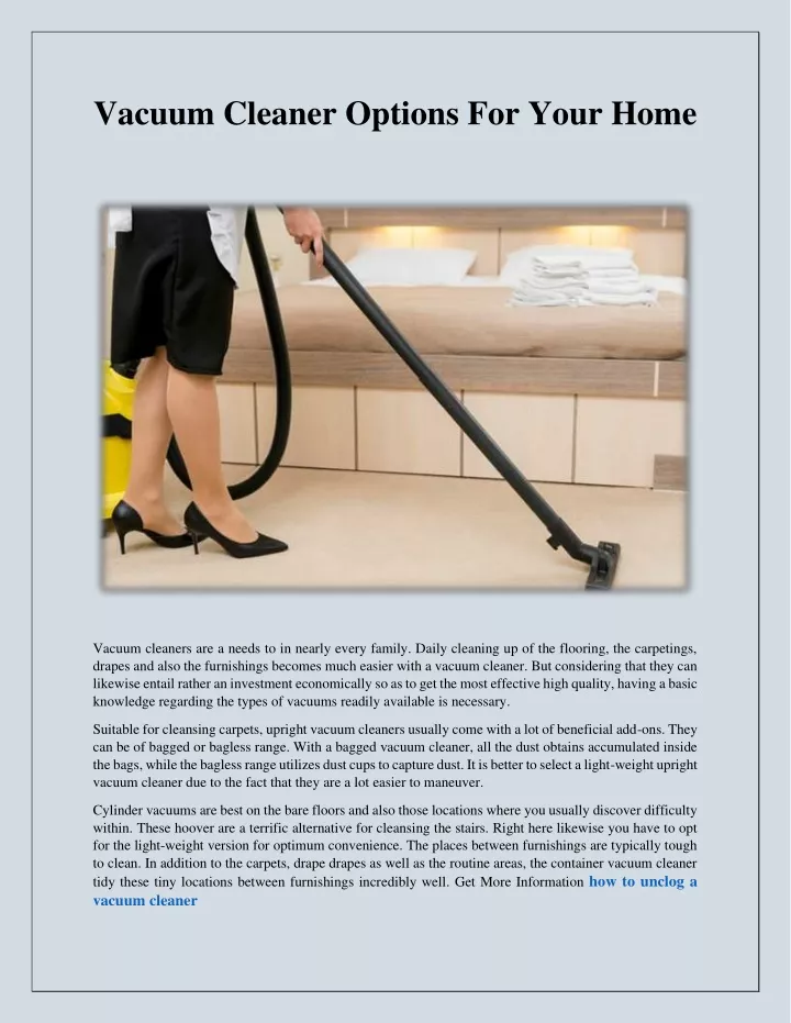 vacuum cleaner options for your home