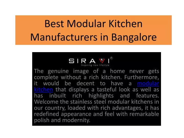 best modular kitchen manufacturers in bangalore