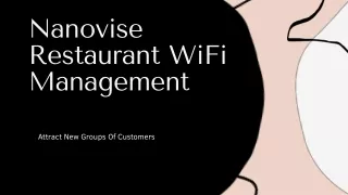 Nanovise Restaurant WiFi Management | Touch less Menu