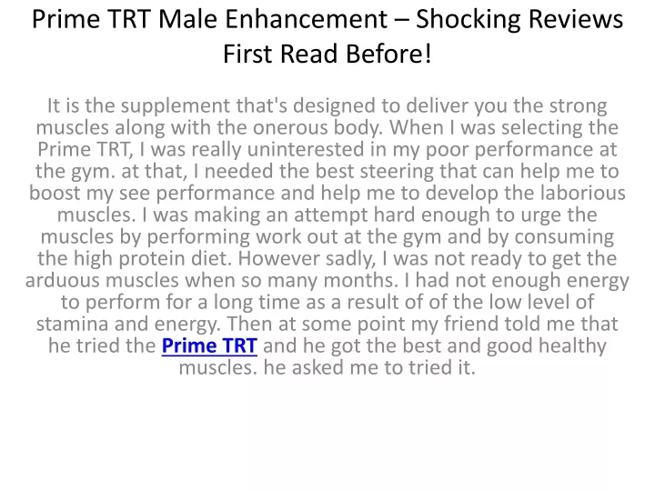 prime trt male enhancement shocking reviews first read before