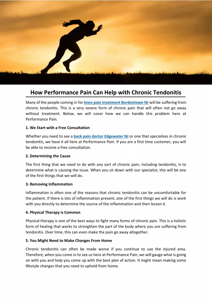 how performance pain can help with chronic