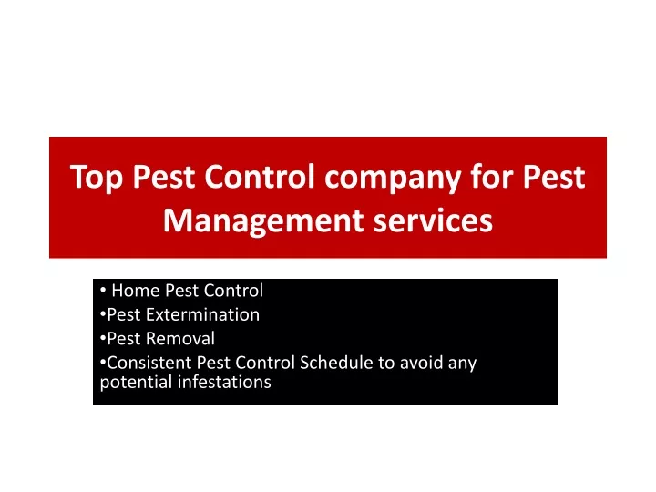 top pest control company for pest management services
